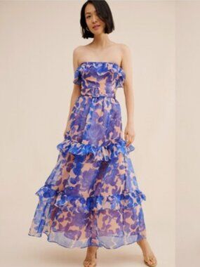 Blue Flower Motif Dress